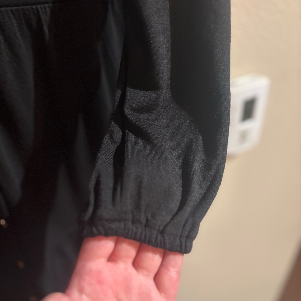 🖤 LOFT Black Long Sleeve Tiered Ruffle Dress – Petite 6 (NWT) - Picture 6 of 10